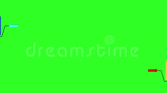 动画轮胎轨道上的绿色屏幕背景油漆板视频的预览图