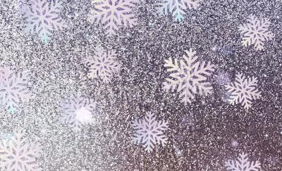 闪烁的雪花背景银色视频的预览图