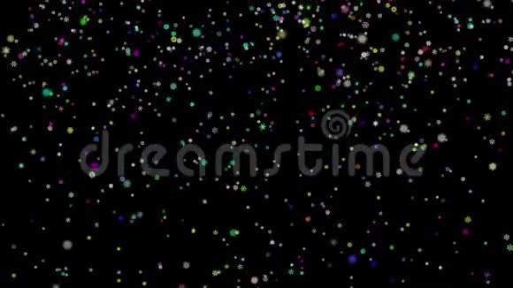 雪花颗粒落在黑屏上视频的预览图