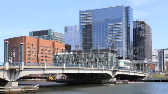 波士顿海港天际线4K超高清时间图视频的预览图