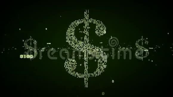 二进制美元符号绿色视频的预览图