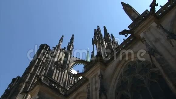 布拉格城堡的哥特式大教堂圣维特视频的预览图