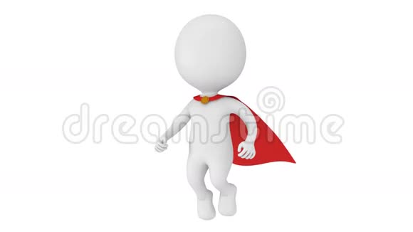 勇敢的超级英雄披着红色斗篷视频的预览图