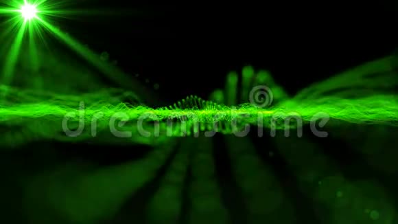 绿色粒子无缝背景能够循环视频的预览图