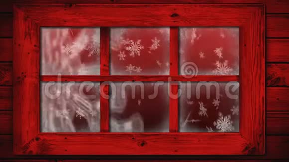 透过窗户看到的冬天的风景视频的预览图