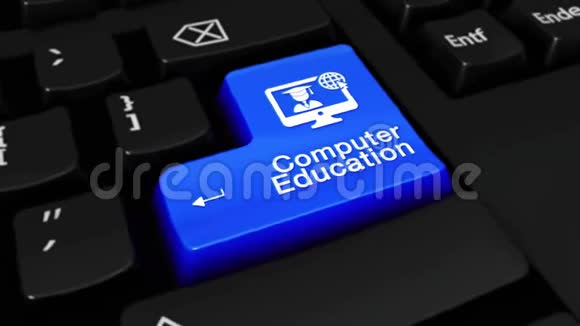 计算机键盘按钮上的计算机教育轮动视频的预览图