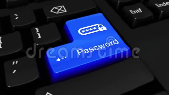 密码圆形运动在计算机键盘按钮与文本和图标视频的预览图