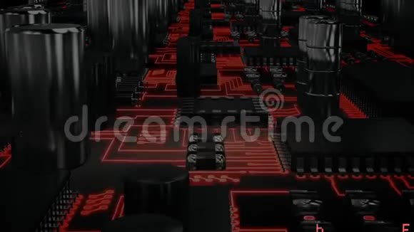 红色和黑色电路板数据视频的预览图