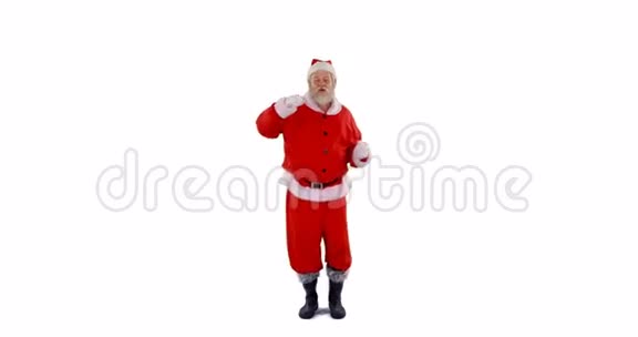 圣诞老人在白色背景下跳舞视频的预览图