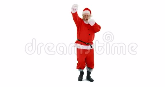 圣诞老人在白色背景下跳舞视频的预览图