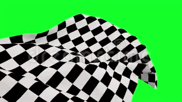 绿色屏幕上的格子旗子视频的预览图