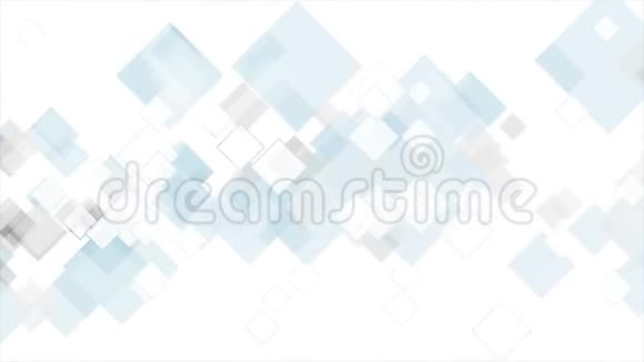 蓝色和灰色技术几何运动背景与正方形视频的预览图