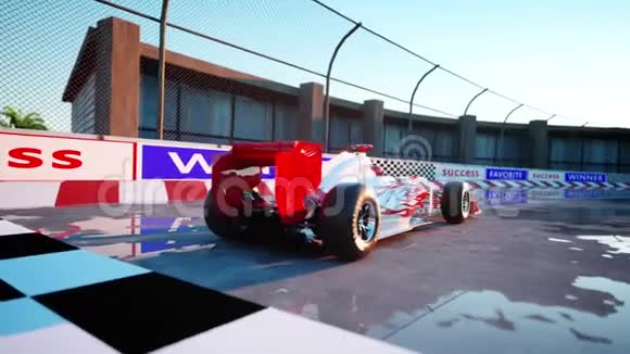 赛车手种族和动机概念精彩的日落现实的4k动画视频的预览图