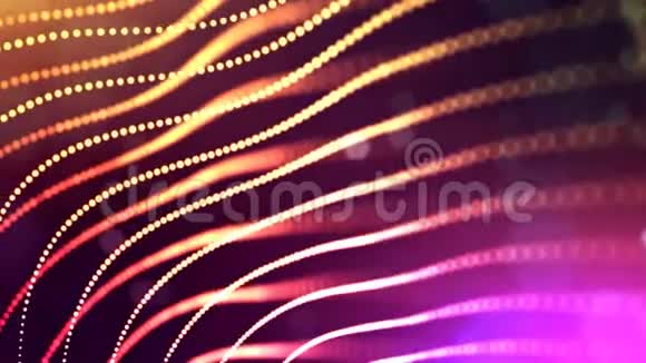 动态抽象背景的发光粒子与闪亮的波克火花深色多色构图视频的预览图