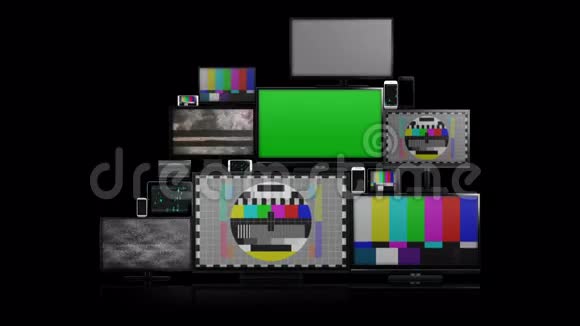 许多没有信号的不同类型的屏幕视频的预览图