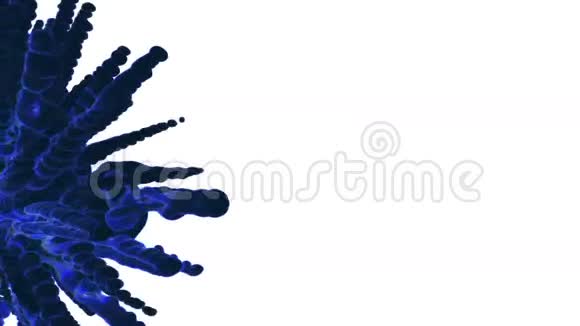 蓝色墨水缓慢地流过水包括阿尔法面具使用它作为背景过渡或覆盖3d视频的预览图