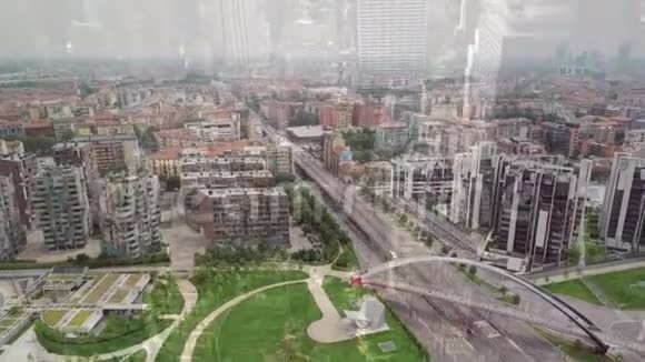 现代建筑上的城市景观视频的预览图