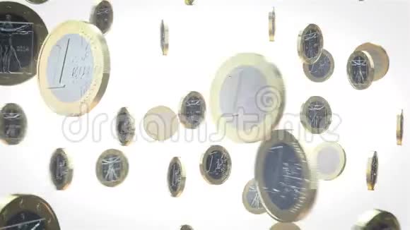 白色背景下的欧洲硬币商业动画视频的预览图