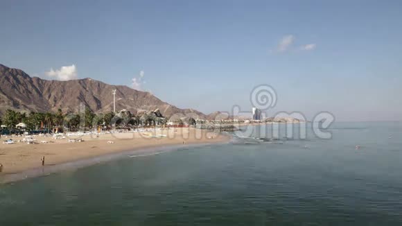 迪拜附近酒店海滩的时间视频的预览图