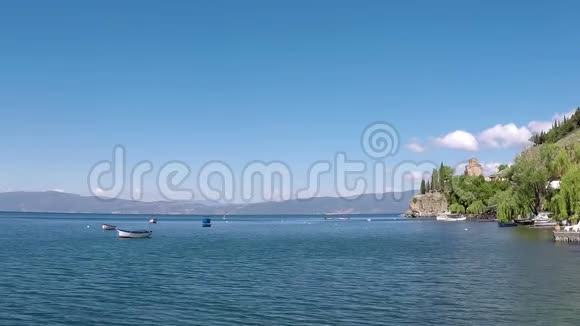 奥赫里德湖景观马其顿视频的预览图
