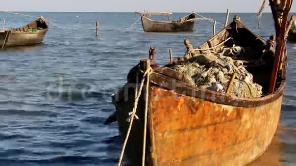 多瑙河三角洲的渔港视频的预览图