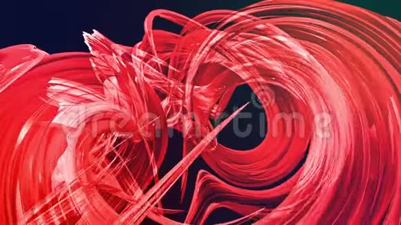 五颜六色的红色条纹在一个圆形的队形中扭曲在一个圆圈中移动无缝创意背景循环三维平滑视频的预览图