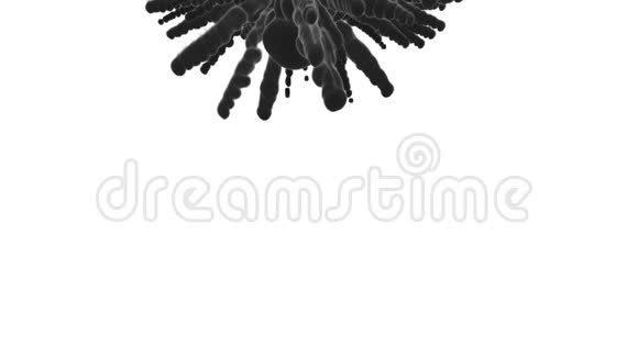 黑色墨水云在水下白色的背景或烟雾与阿尔法面具用于过渡背景覆盖和视频的预览图