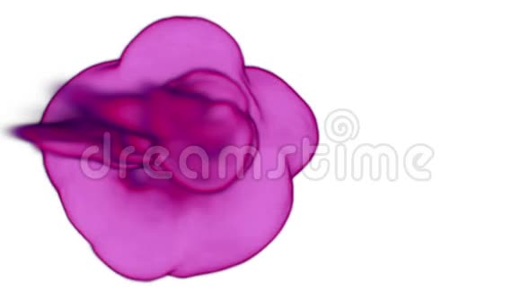 玫瑰色墨水与阿尔法面具水下运动缓慢VFX过渡用油墨或烟云背景视频的预览图