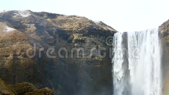 冰岛的瀑布Seljalandsfoss视频的预览图