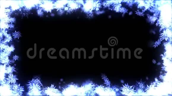 降雪效应雪晶的旋转圣诞节雪花冬季雪花纸屑循环动画视频的预览图