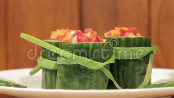新鲜蔬菜的健康小吃视频的预览图