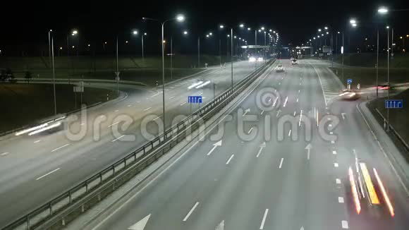立陶宛维尔纽斯夜间交通中断时间长视频的预览图