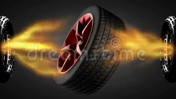 循环旋转汽车车轮3D案视频的预览图