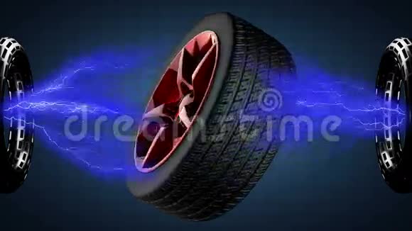 循环旋转汽车车轮3D案视频的预览图