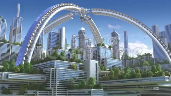 3D未来主义城市视频的预览图