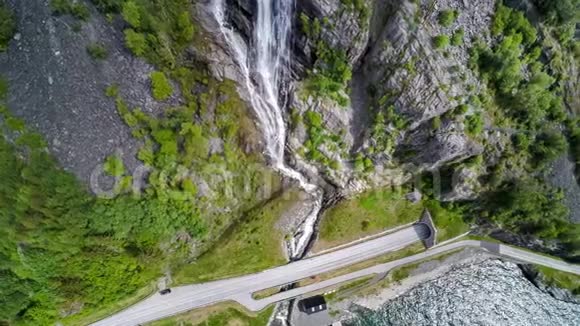 挪威美丽的自然挪威的空中镜头视频的预览图