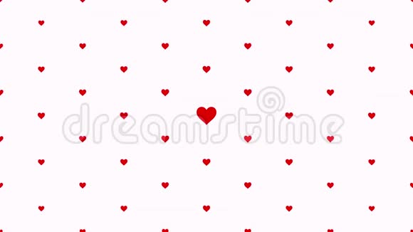 白色背景的浪漫红心动画视频的预览图