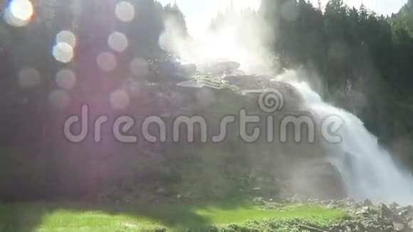 奥地利萨尔茨堡州平茨高的克里姆瀑布欧洲阿尔卑斯山视频的预览图