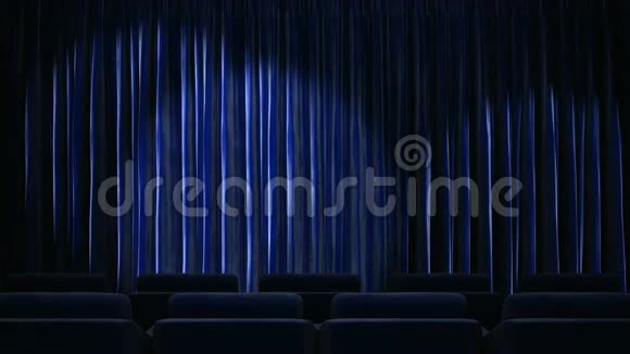 蓝色织物窗帘上的循环灯视频的预览图