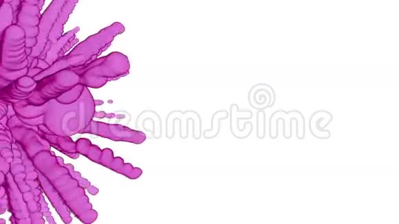 紫罗兰墨水在水中缓慢移动与阿尔法面具用于过渡背景覆盖的油墨或烟雾云视频的预览图