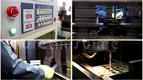 工业工厂中金属的激光加工金属切削视频的预览图