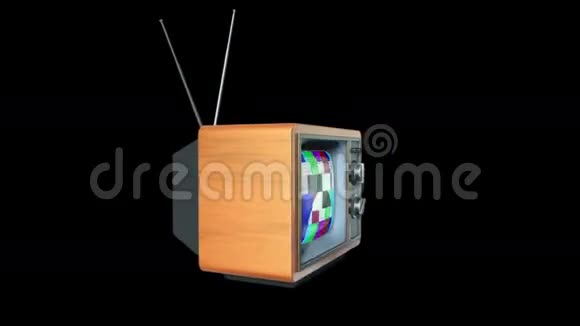旧电视水晶成为新电视对抗黑色股票镜头视频的预览图