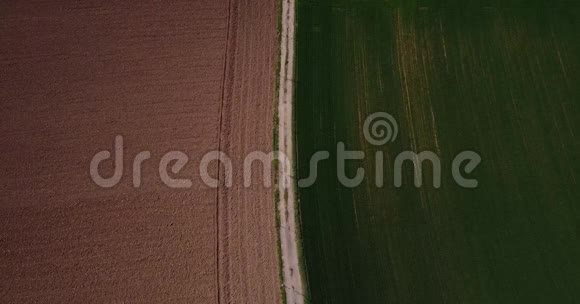 自然和景观鸟瞰田野耕种绿草乡村农业视频的预览图