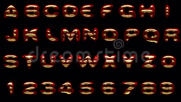 带金色的圆形阿尔法垫红色天鹅绒字母视频的预览图