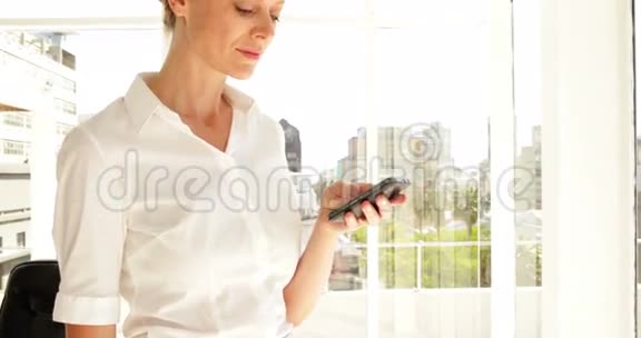 女商人在电话里发短信视频的预览图