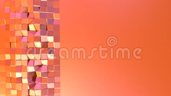 简单的低聚三维表面作为计算机环境软几何低聚运动背景移动纯粉红色视频的预览图
