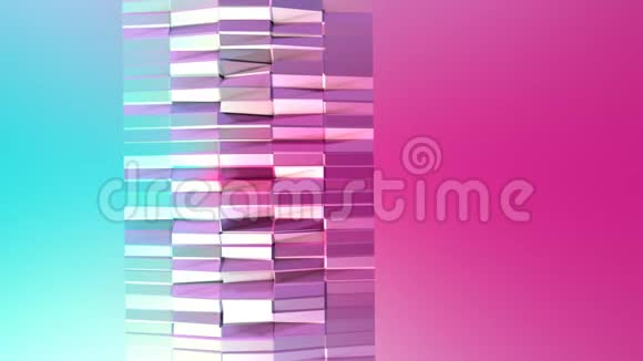抽象简单的蓝色粉红色低聚三维表面作为未来的环境移动的软低多运动背景视频的预览图