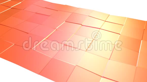 抽象简单的粉红色橙色低聚三维表面作为卡通背景软几何低聚运动背景视频的预览图
