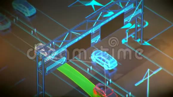 自动交通系统概念智能城市物联网车辆到车辆车辆到基础设施视频的预览图