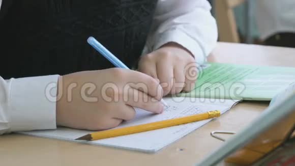 那个小学生把课文写在抄本上视频的预览图
